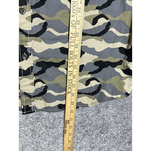 Dickies Camouflage Short Sleeve Button Up Shirt Mens Large Stretch Camo POCKETS - Picture 8 of 8